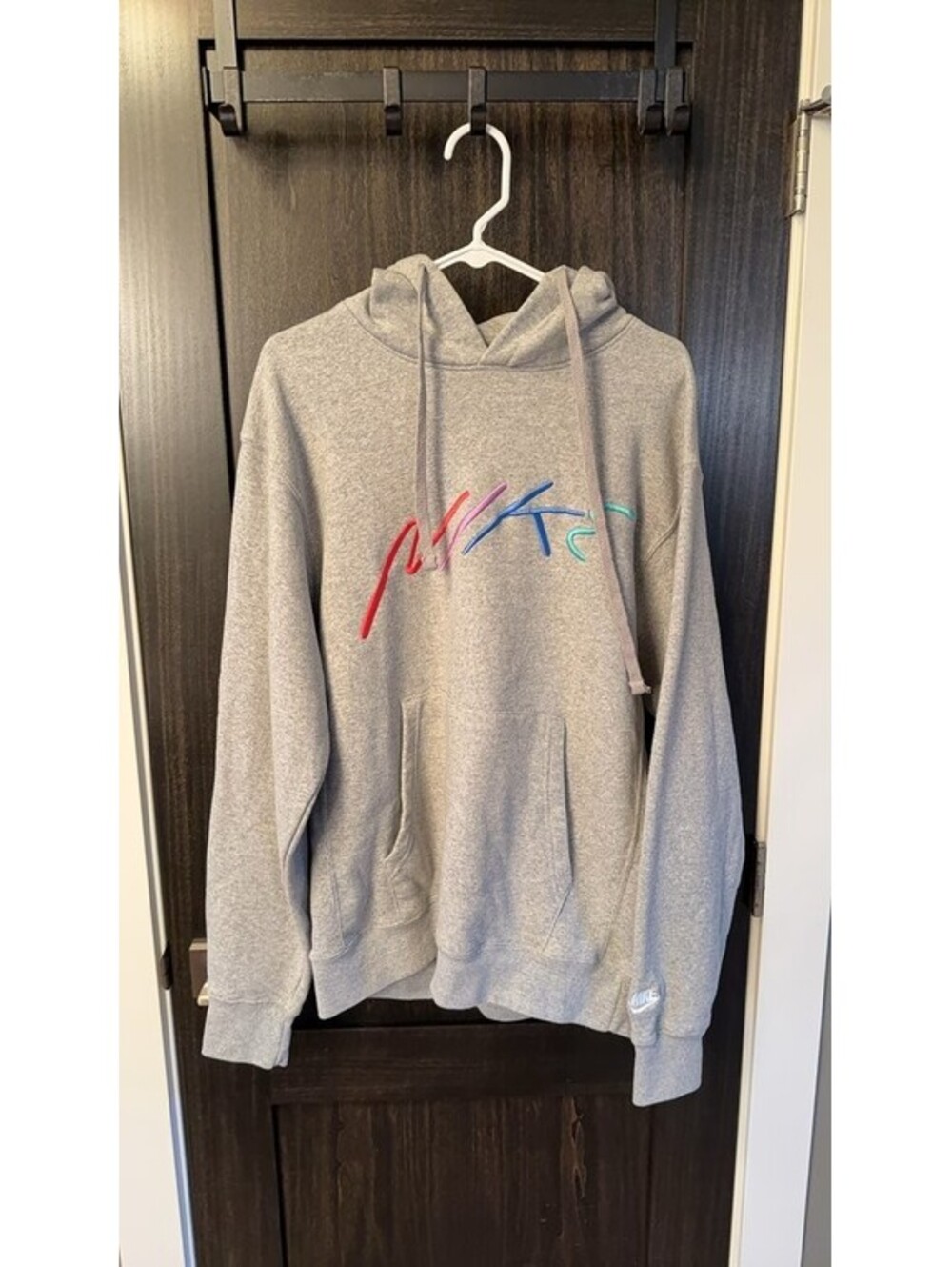 Nike Gray Hoodie with Multicolor Embroidery 0177